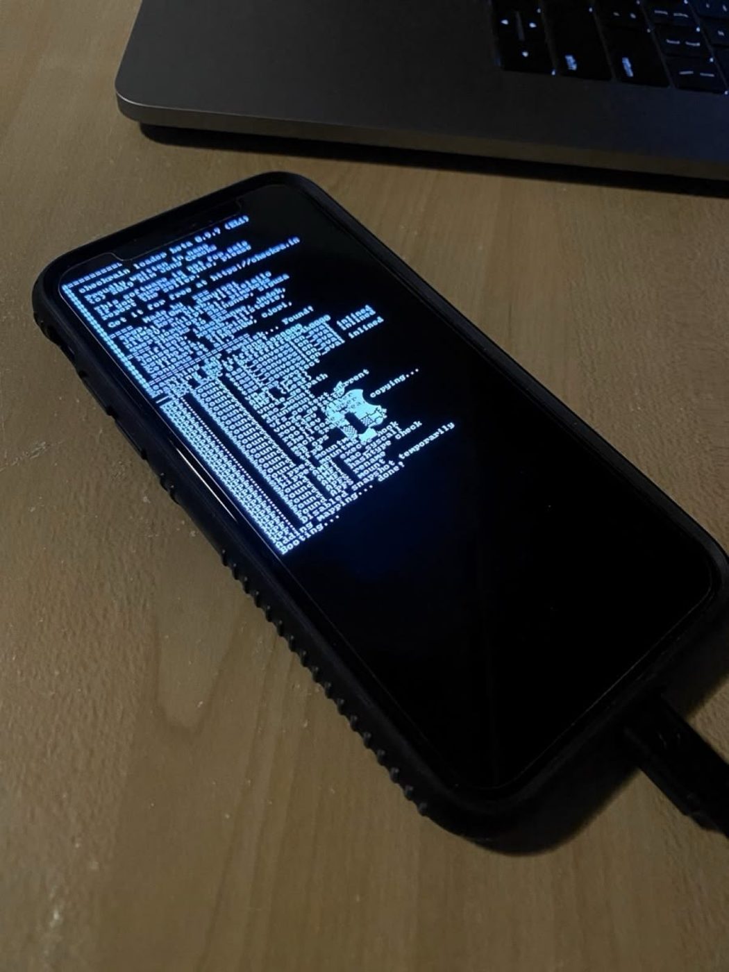 iPhone connected for software restore at Affantech